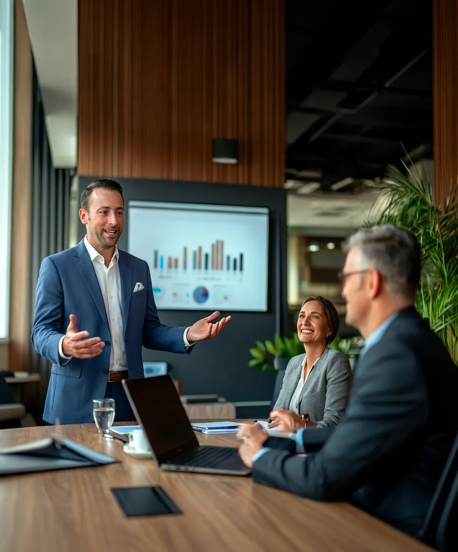 brian-grimditch-showing-client-massive-financial-results Los Angeles Wealth Advisor, Brian Grimditch, Meeting with Clients